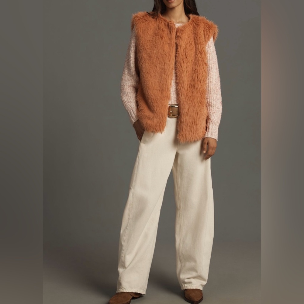 By Anthropologie Faux-Fur Midi Vest